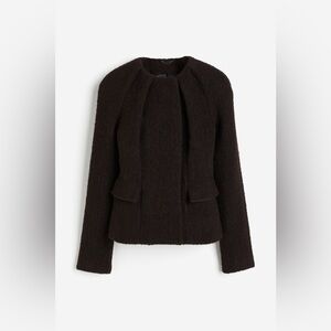 H&M STUDIO COLLECTION WOOL-BLEND PLEAT-NECKLINE JACKET
